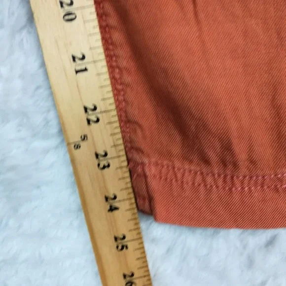 American Eagle Womens Pants Wide Leg Cropped Linen Blend Baggy Burnt Orange 6 - Picture 5 of 12